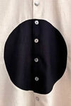 Beige Abstract Circle Print Mandarin Collar Shirt – Half Sleeve Casual Button-Down Top